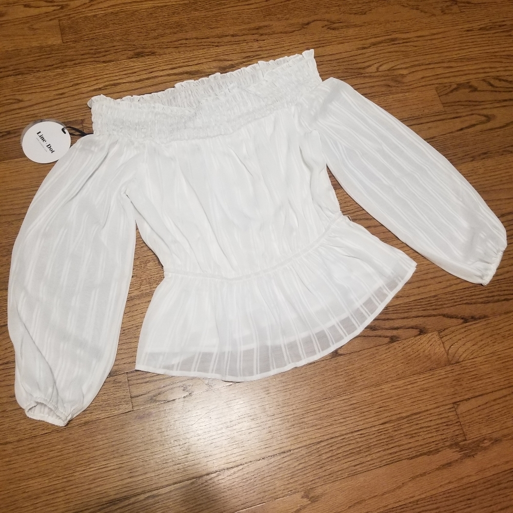 NWT White Long sleeve & off shuolder Top - Picture 8 of 10